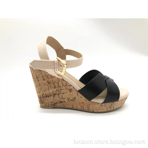 Women's Platform Wedge Sandals Summer Shoes with Buckle